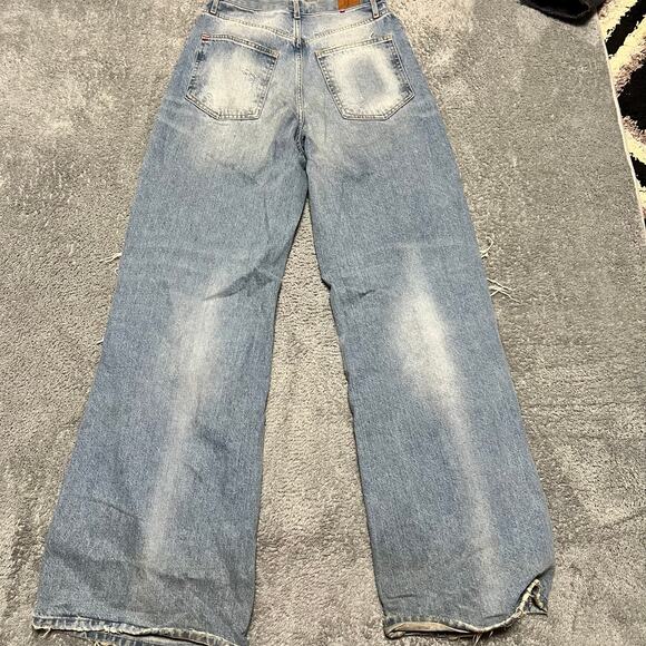 BDG Urban Outfitters Jeans Womens 27 Baggy Wide Leg Skater Barrel Blue ** - Picture 5 of 12